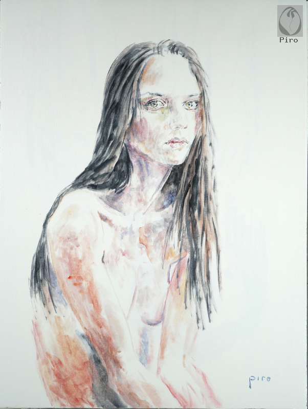 oil on paper - olio su carta di Piro